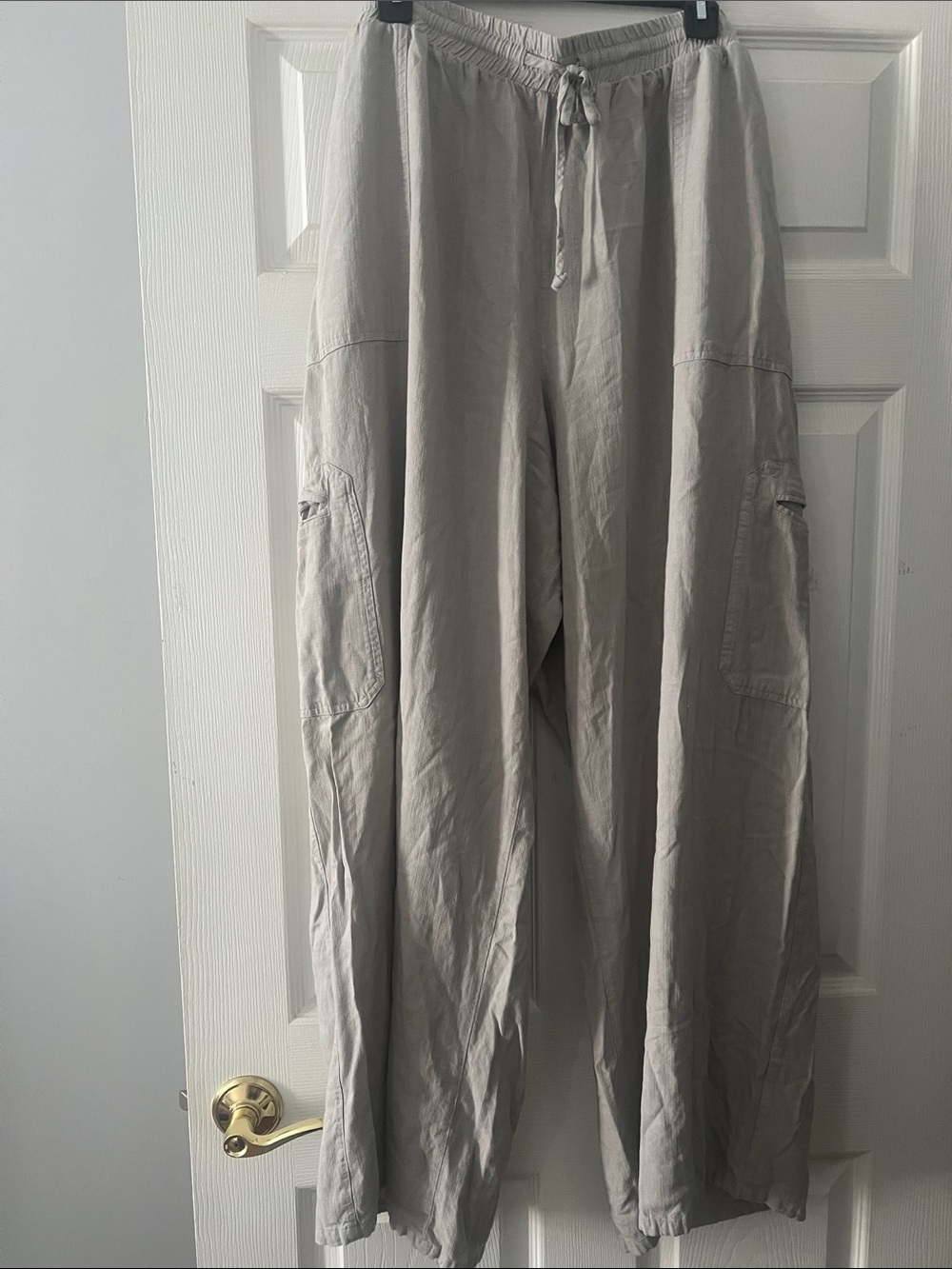 wild fable Wide-Leg Drawstring Cargo Pants - Light Taupe
